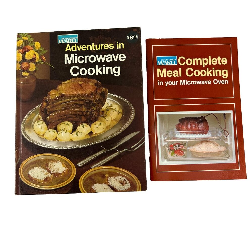 Vintage Lot 2 Montgomery Ward Microwave Cookbook Booklet Recipes 70s